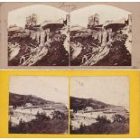 Two Jersey interest stereoviews depicting the harbour and castle ruins. -2