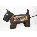 A very rare Art Deco period cast metal Zooray Scottie dog electric room heater black with red