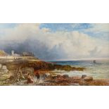 James Vivien de Fleury (fl.1847-c.1903) Belle Greve Bay looking towards St Sampsons, Guernsey oil on