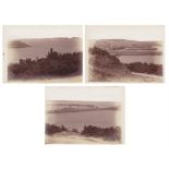 Three Guernsey interest photographs late 19th century, joining to depict a view of Havelet Bay and