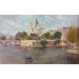 Neil Forster (British, b.1940), 'View to Notre Dame', pastel, signed lower left, 13 x 18in. (33 x