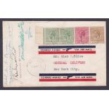 BAHAMAS : 1935 Airmail cover Nassau to New York, 6th March 1935, with New York arrival backstamp ''