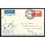 New Zealand : 1934 29th March, ''Southern Cross'' airmail cover, flown & signed by Charles Kingsford