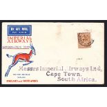 1931 Imperial Airways first flight cover from London to Cape-Town. 9th December 1931.