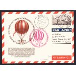 Belgium - 1955 29th October, Balloon Post on special pictorial postcard. Only 25 Belgium items