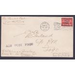 NEWFOUNDLAND : 1921 9th March, airmail cover Botwood to Fogo, with ''Three Cents'' overprint on