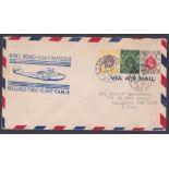 Hong Kong : 1937 29th April, first flight airmail cover to San Francisco by American Clipper,