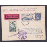 France : 1936 31st July, airmail cover flown to Dutch Indies, and on a special first flight