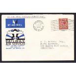 Great Britain 1934 airmail cover, first flight from Douglas IOM to Birgingham. 20th August 1934.