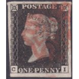 STAMPS : 1840 Penny Black plate 7 (CI).