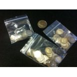 Bags of QV to GVI 3d coins plus a 1922 S