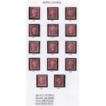 STAMPS : 1858-79 Penny Red plate numbers