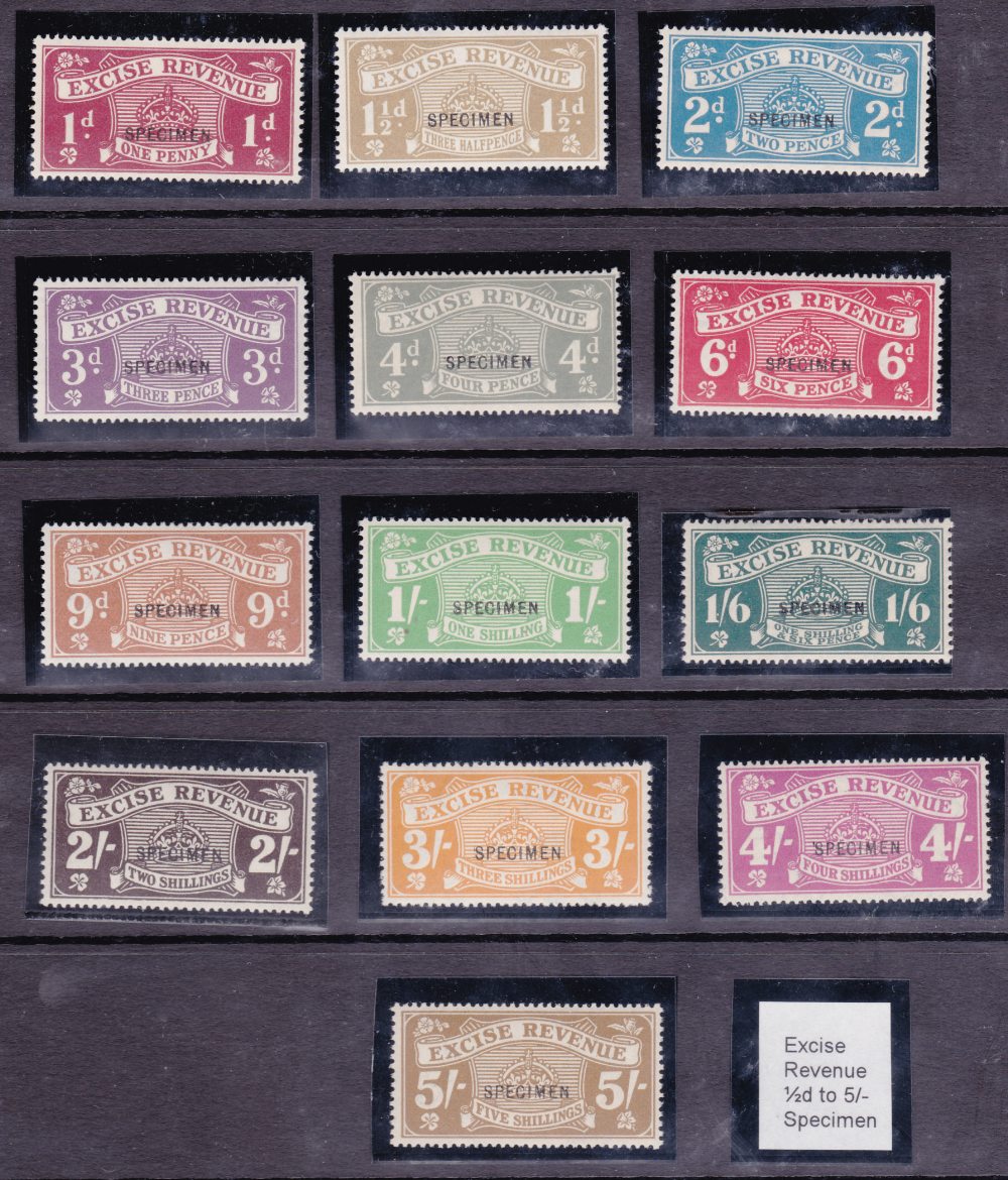 GREAT BRITAIN, Excise Revenue, 1/2d to 5