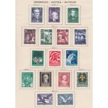 AUSTRIA  STAMPS : 1945 to 1968 fine mint collection on album pages, inc all issued stamps from