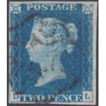 STAMPS : 1840 Two Penny Blue (DL). Plate