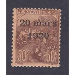 STAMPS : 1920 50c over printed 20 mars 1