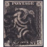 STAMPS : 1840 Penny Black plate 3 (HC),