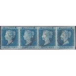 STAMPS : 1841 Two Penny Blue, four margi