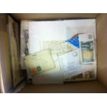 Glory box of covers, stamps, coins etc,