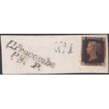 STAMPS : 1840 Penny Black plate 1b (GK).