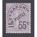 FRANCE STAMPS : 1926 55c on 60c violet p