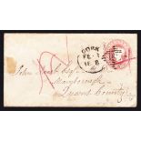 1858 CORK spoon cancel on Penny Pink pos