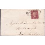 1857 RUGBY Spoon cancel on small envelop