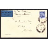 ZANZIBAR, 1932 20th Aug, cover flown fro