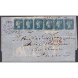1856 entire wrapper from Leeds to Paris,