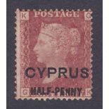 CYPRUS STAMPS: 1858 Penny Red over-print