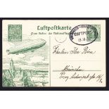 1912 LZ11 Viktioria Luise Wiesbaden to Frankfurt flight (S 16). Special 5pf Germania postal