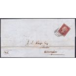 1846 Penny Red plate 65 (GL) on entire wrapper from Upton on Severn to Worcester dated 8th May 1846.