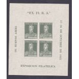 ARGENTINA STAMPS : 1935 Philatelic Exhibition imperf miniature sheet, SG MS654. Cat £95.