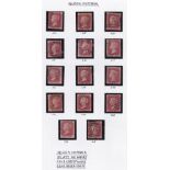 STAMPS : 1858-79 Penny Red plate numbers, a complete run (less 77) from plate 71 to 225. Condition