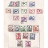 STAMPS : Selection of mint & used sets on album pages inc 1935 Welfare Fund set used on piece,