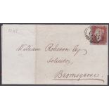 1844 Penny Red plate 47 ''T and E'' flaw's on entire Bewdley to Bromsgrove 30th Sept 1844. SG BS27c