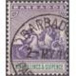 BARBADOS STAMPS : 1903 2/6d violet & green, wmk Crown CA, fine used, SG 115. Cat £300.