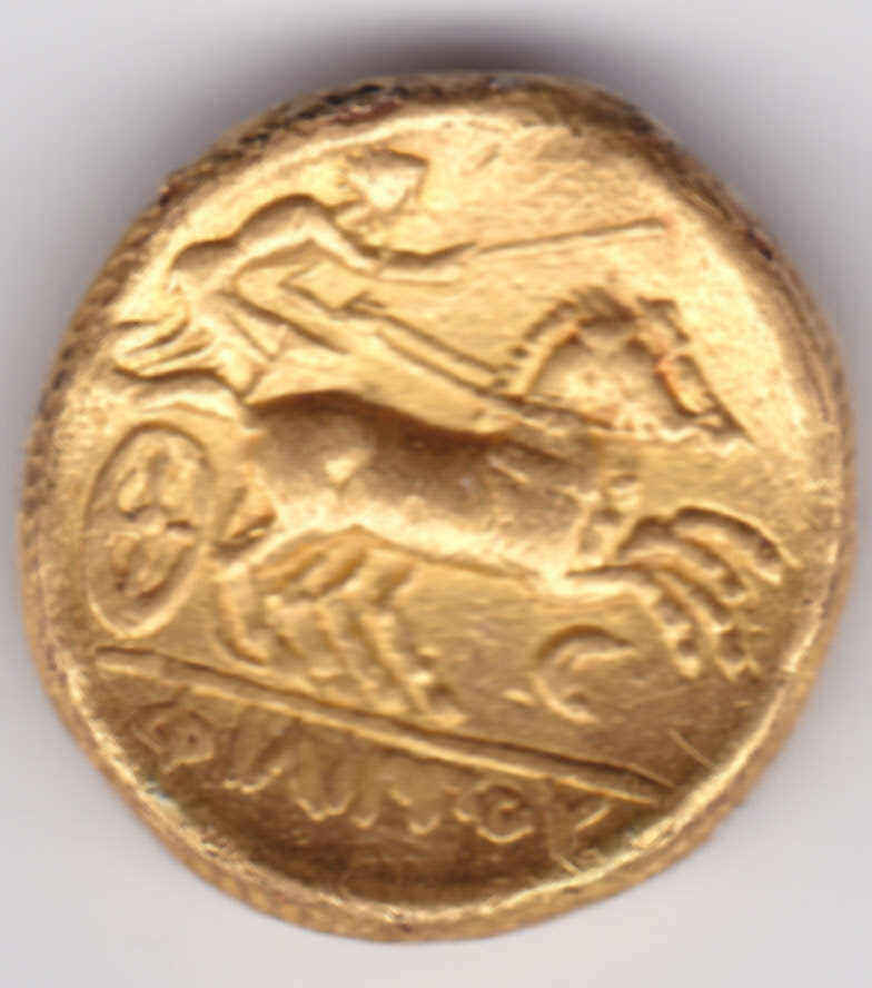 Solid Gold ancient Greek coin. dating from King Philip II who was the father of Alexanda the Great - Image 2 of 2