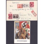 STAMPS : Selection of covers & cards on album pages inc registered items, pictorial postmarks,