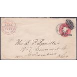 POSTAL HISTORY : CANADA, 1929, George V used '2 Cents' overprint on 3c carmine postal stationery