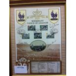 1966 World Cup Winners signatures on framed special 75th Anniversary of Wembley Stadium spamp
