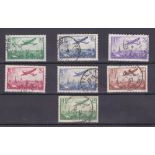 FRANCE STAMPS : 1936 AIR set of seven to 50f used, SG 534-40. Cat £450