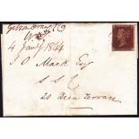 1841 Penny Red plate 35 (QC) on entire used locally in Edinburgh. 5th January 1844. Fine four