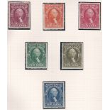 USA, 1913 International Philatelic Exhibition, set of six different colour labels printed by