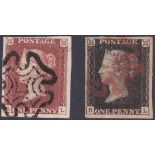 GREAT BRITAIN STAMPS : 1840 Penny Black plate 8 (SL).