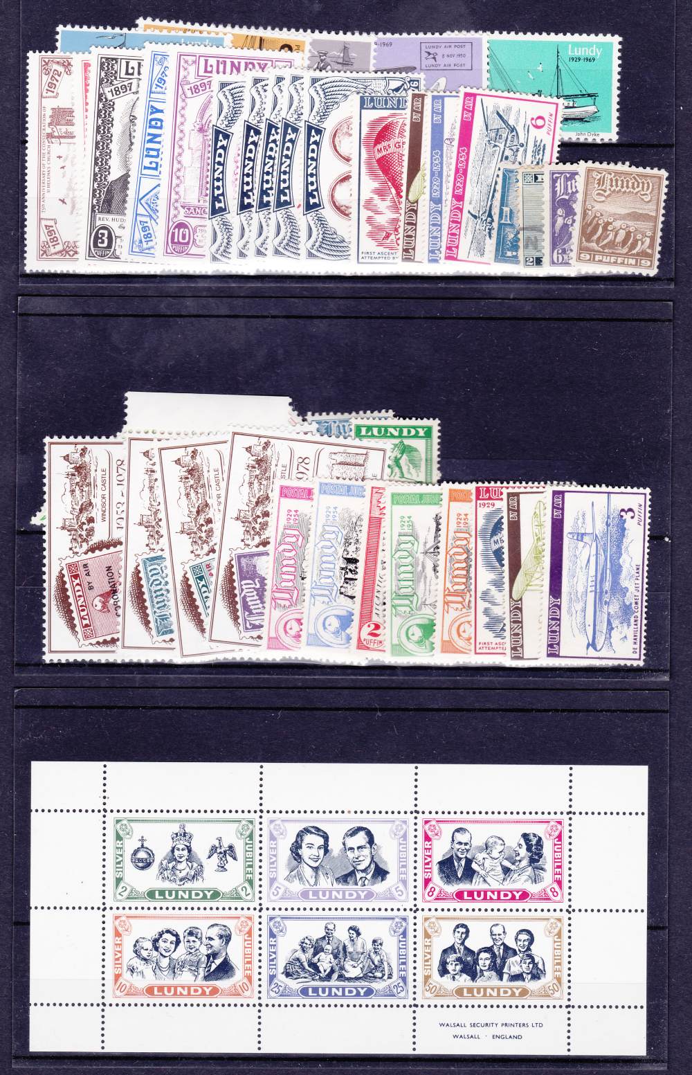 LUNDY, small selection of mint stamps from Lundy.