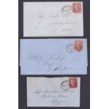 POSTAL HISTORY : 1850's MANCHESTER Spoon cancels on penny star covers (3)