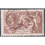 GREAT BRITAIN STAMPS : 1934 2/6 Waterlow re-engraved seahorse superb CDS cancel 27th Nov 1939.