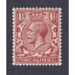 GREAT BRITAIN STAMPS : 1924 1 1/2d red-brown, experimental paper.