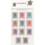 SWAZILAND STAMPS : 1938 George VI set of eleven, M/M.